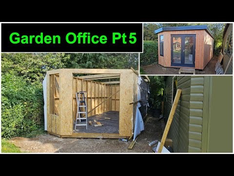 Garden office, Larch clad, double glazed, insulated, Pt5. Erecting the stud walls
