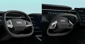 Ô tô tự lái do VinFast sản xuất được trang bị vô lăng dạng gập