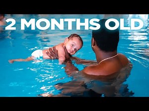 Newborn Learning To Swim! Baby Swim Class
