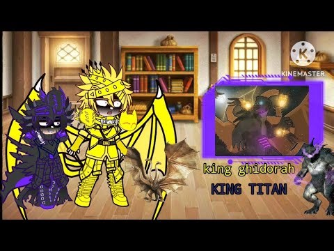 [🇧🇷/🇺🇸/🇪🇸/🇷🇺] kaijus react to king ghidorah vs king titan dy ‪@slick4785‬