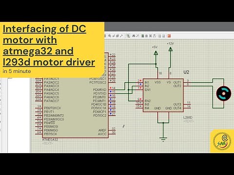DC motor control with Atmega32 using L293D Motor Driver | Proteus Simulation | motor control