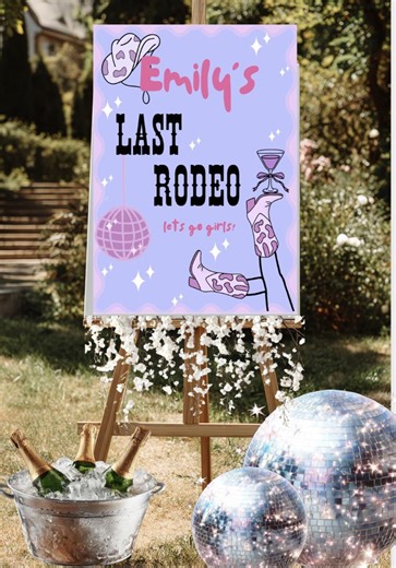 Last Rodeo Cowboy Western Bachelorette/hens Sign - Etsy