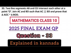two line segments ab and cd intersect each other at a point o join ac and bd such that ac parallel