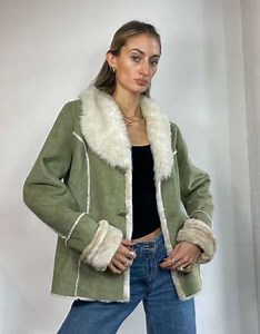 Vintage Y2k Faux Suede & Fur Coat | ASOS