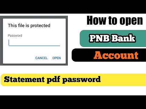how to open pnb bank account statement Pdf password