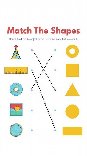 Match The Shapes | Daily Practice Worksheets |Learn Shapes ‪@homeschooling_fun‬