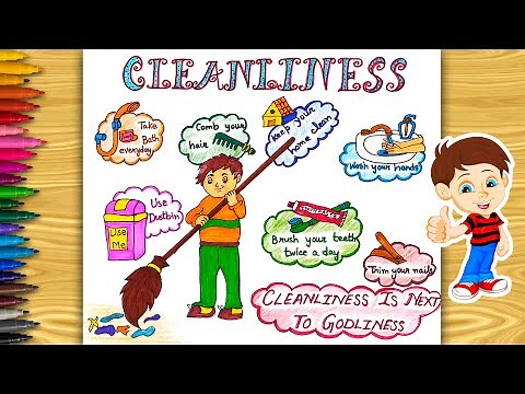 Cleanliness Day Drawing | Personal Hygiene Poster | Healthy Habits | Health and Hygiene | Good Habit
