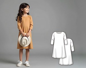 Girls Dress Sewing Pattern PDF, Baby and Kids Dress Pattern, Beginner Digital Sewing Pattern, Easy Printable Dress for Children - Etsy