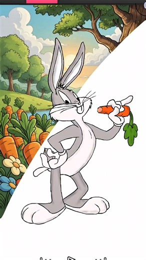 Bugs Bunny | Full drawing on my channel .#TweetyBird #Drawing #Shorts