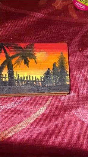 kya koi lakadi per painting#wood per scenery kaise banaen#ek lakadi ke patari per painting 🎨🖌️