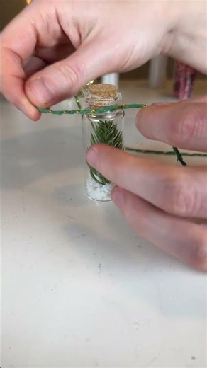 Making my mini Winter Evergreen decorative potion bottle!
