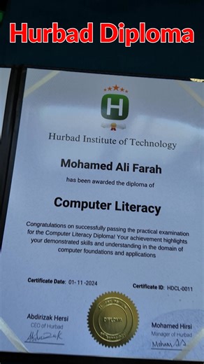 Hurbad Institute of Technology Diploma HADA BARO, HADA DALBO | Hurbad Institute of Technology