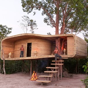 6.6M views · 99K reactions | We Build Most Tree House With Bamboo No Tools | Survival Builder Viral | Facebook