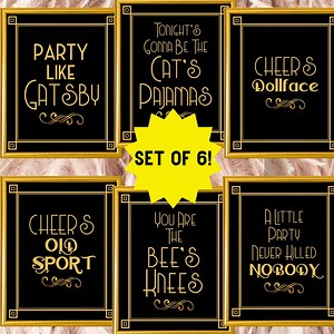 Gatsby Party Signs: Roaring 20s Art Deco Printable Decor (digital Download) - Etsy