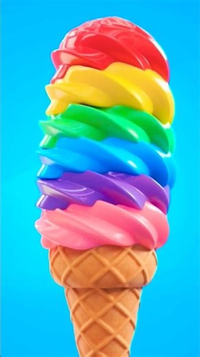 Giant Ice Cream Rainbow! Learn Colors for Preschoolers #Shorts #explore #shortsfeed