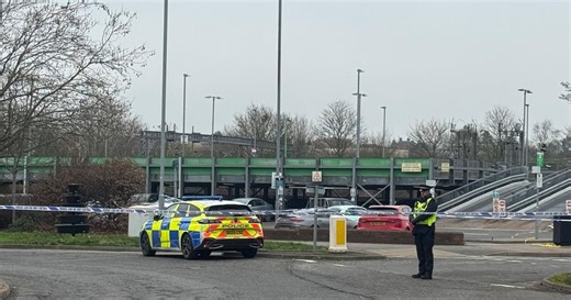 Flowers left at the scene outside Tamworth Station