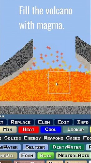 How to make a VOLCANO in Sandboxels! #sandboxels #volcano