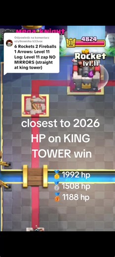 Odpowiadanie użytkownikowi @b33vox closest to 2026 HP on King tower win #clash #fyp #2026 #closest #iran