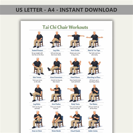 Chair Workout for Men, Chair Workout Chart, Printable Exercise Charts, Workout Plan Pdf, Chair Exercise Pdf, Digital Download - Etsy