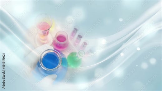 化学実験とサイエンス抽象動画｜医療・ライフサイエンスのコンセプト