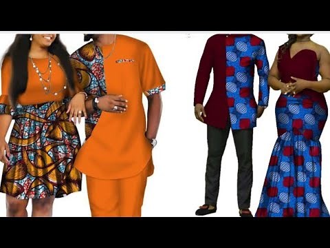 African Couple Outfits Men and Women Matching Clothing Dashiki Wax - African Fashion Styles
