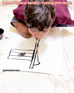9.1M views · 422K reactions | Life Challenges #beyond #life Painting with Mouth #ArtistHarrsha #studentatwork #omnamahshivaya | Dr.Harrsha Artist | Facebook