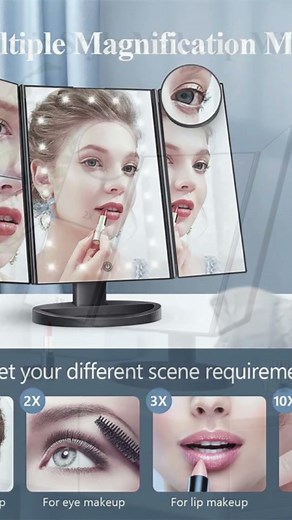 LED Makeup Mirror with 10x Magnification