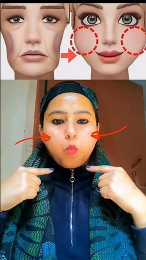 ♨️🤯😱face yoga chubby cheeks, get fuller cheeks in10 days,smile lines try it daily#shorts