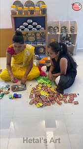 2M views · 10K reactions | Easy way to reuse old matchboxes - mother daughter making wall hanging #diy #wallhanging #matchboxes | Hetal's Art | Facebook