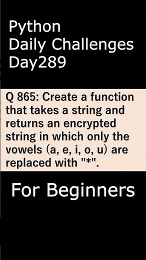 Python Daily Challenges Day290 For Beginners #programming #python #beginnersstitch
