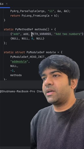 Shubham Tomar on Instagram: "How to run C code inside Python #coding #python"