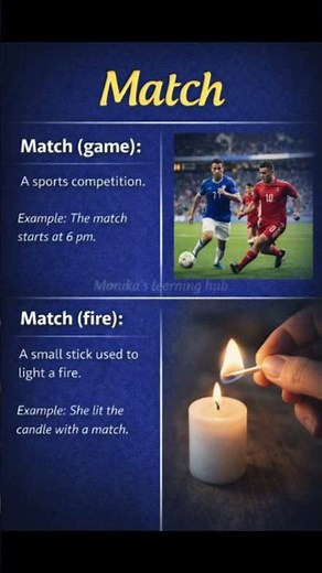 Same Word, Different Meanings | MATCH | English Vocabulary with Examples