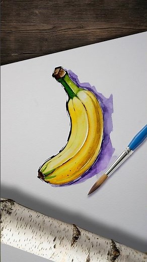 Watercolor Banana Tutorial 🍌 | Easy Layering Technique for Beginners