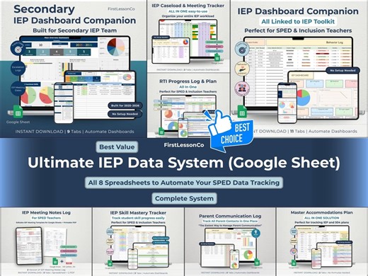 IEP Data System Google Sheets Bundle: SPED Prek-12 Tracker (digital Download) - Etsy