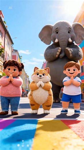 Colorful Dancing Animals: Fun 3D Kids Rhyme