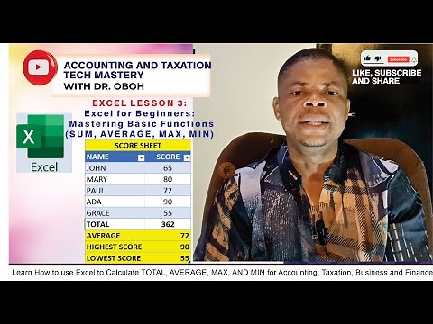 Excel for Beginners: Learn SUM, AVERAGE, MAX & MIN in 6 Minutes