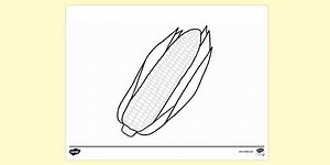 Corn Sweetcorn on the Cob Colouring Sheets