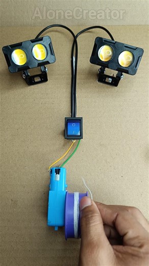 Powering Two Spot Fog Lights with a Metal Gear Motor #shorts #dcmotor