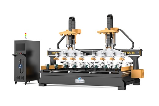 Fresadora CNC de dos cabezales y ocho husillos 3013 | Blue Elephant CNC