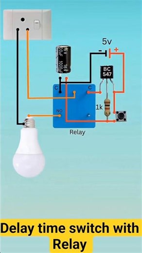 Delay Time Switch Using Relay #diyelectronics #electrical #innovation #diyelectronics #diyproject