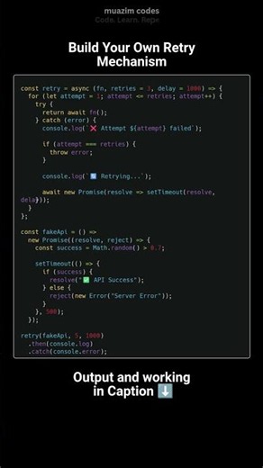 Build Your Own Retry Mechanism #shorts #coding #programming #developers
