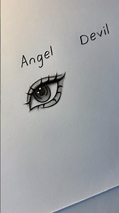 Eye drawing angel VS devil #howtodraw #art #drawing #artsist #shorts