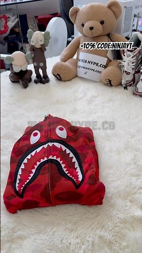 Ninjahype Best Bape Red 1st Camo Shark Hoodie Unboxing ❤️ #ninjahype #streetwear #haul #bape #ootd