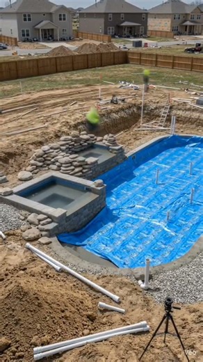 From Grass to Crystal Lagoon 💧 Unreal Backyard Makeover#viral #like #shorts #subscribe