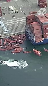 272K views · 2.1K reactions | No injuries have been reported after over 50 shipping containers fell off a cargo ship into the water at the Port of Long Beach in Southern California Tuesday morning. Cargo operations have been temporarily suspended at the terminal as responders work to secure the containers. Authorities are working to determine what caused them to fall. | ABC7 News | Facebook