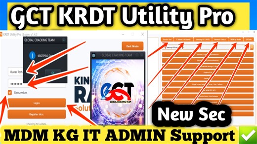 GCT KRDT Utility Pro New Update 2025 | Step by Step Guide 💯✅ MDM & KG IT Admin Unlock Support GCT KRDT Utility Pro latest update is here 🎉. This version supports MDM, KG IT Admin, and all Android mobile phones with new security patches. In this video, I’ll show you a step by step guide on how to use the tool easily. 👉 Highlights: New update 2025 features Support for all Android brands MDM & KG IT Admin bypass Simple step by step tutorial If you find this video helpful, don’t forget to Like 👍