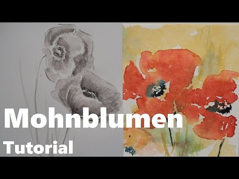 easy Mohnblumen Tutorial ✨ von der Skizze zum Aquarell step by step