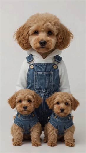 Denim Overall Dog Family Dance 🐶💙