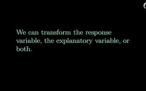 Simple Linear Regression: Transformations