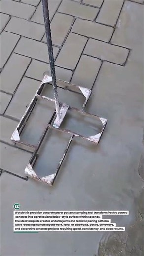 Precision Concrete Paver Pattern Stamping Tool #ConcreteWork #PaverDesign #ConstructionTools